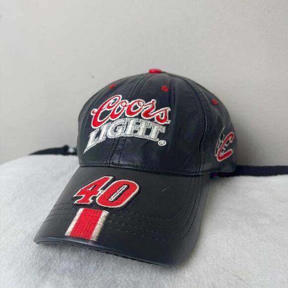 VTG Coors Light Racing Sterling Marlin #40 Snapback Hat Cap Leather Made In USA - Picture 1 of 11